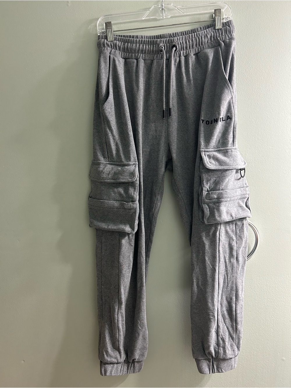 YoungLA men’s grey cargo sweatpants joggers